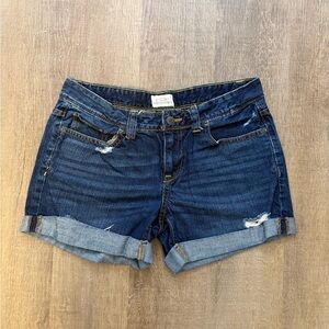 Aéropostale Women’s Denim Shorts Size 9/10 Cuffed Distressed Blue Jean Shorts